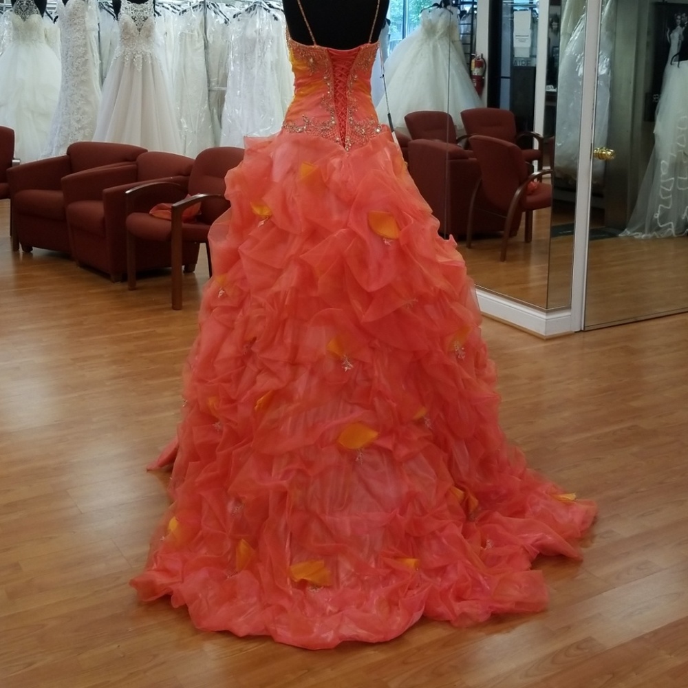 Cherry-gold quinceanera celebration dress - Picture 2 of 6